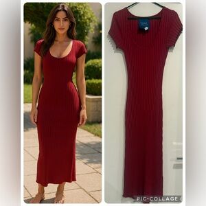 Simon Miller Ribbed Midi Bodycon Dress Size L